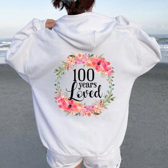 100Th Birthday 100 Years Old Loved Awesome Since 1921 Women Oversized Hoodie Back Print - Monsterry UK