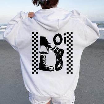 2 Tone Ska Clothing For Oi Skankin Boots Women Oversized Hoodie Back Print - Thegiftio UK