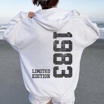 41Th Birthday For 41 Years Old Vintage 1983 Women Oversized Hoodie Back Print - Monsterry UK