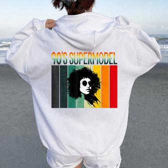 90'S Supermodel Vintage Old Groovy And Trendy Women Oversized Hoodie Back Print - Monsterry CA