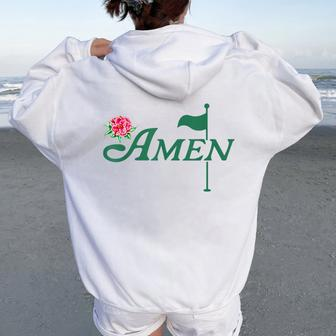 Amen Master Golf Azalea Tournament Pink Golfing Girl Flower Women Oversized Hoodie Back Print | Mazezy