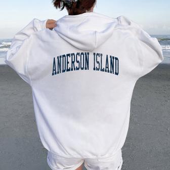 Anderson Island Wa Vintage Athletic Sports Jsn2 Navy Print Women Oversized Hoodie Back Print - Monsterry DE