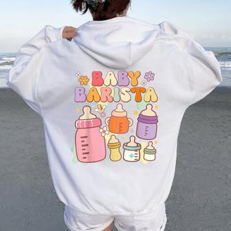 Baby Barista Baby Nurse Nicu Nurse Milk Bottle Women Oversized Hoodie Back Print - Monsterry AU