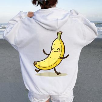 Bananas For Cute Banana Costume Banana Women Oversized Hoodie Back Print - Seseable