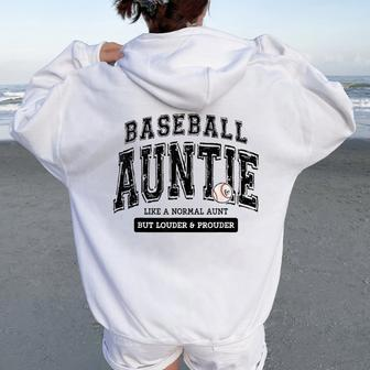 Baseball Auntie Matching Aunt Loud Proud Family Player Game Women Oversized Hoodie Back Print - Monsterry CA