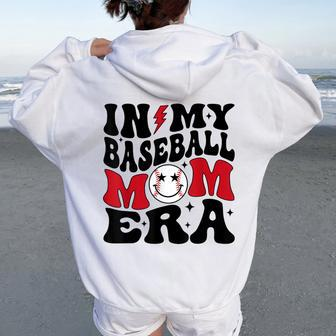 In My Baseball Mom Era Baseball Mama Women Women Oversized Hoodie Back Print - Monsterry UK