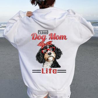 Bernedoodle Dog Proud Dog Mom Life Women Oversized Hoodie Back Print | Mazezy CA