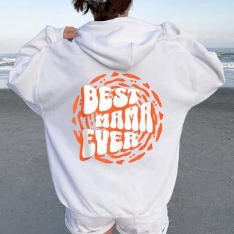 Best Mama Ever Strong Vintage Women Oversized Hoodie Back Print - Monsterry