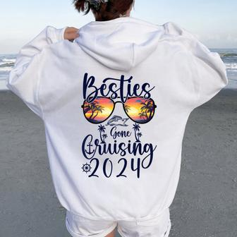Besties Gone Cruising 2024 Girls Matching Cruise Women Oversized Hoodie Back Print - Monsterry AU