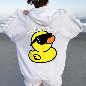 Big Duck Energy Rubber Ducky Apparel Women Oversized Hoodie Back Print - Thegiftio UK