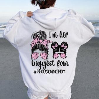 Her Biggest Fan Dance Mom Of Dancing Mother Dance Mama Women Oversized Hoodie Back Print - Thegiftio UK