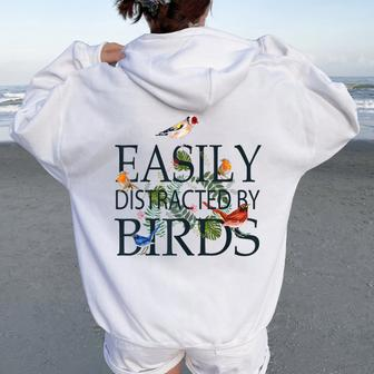 Bird Lovers For Easily Distracted By Birds Women Oversized Hoodie Back Print - Seseable