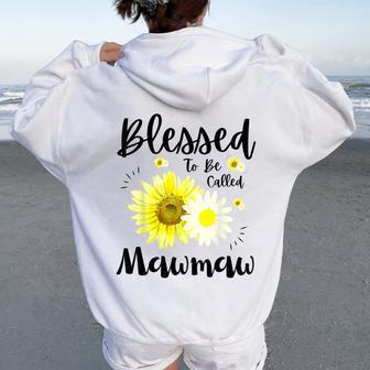 Blessed To Be Called Mawmaw Floral Cute Women Oversized Hoodie Back Print - Monsterry