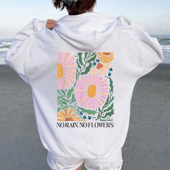 Boho Summer Flower Botanical Nature Lover Floral Wildflower Women Oversized Hoodie Back Print - Monsterry CA