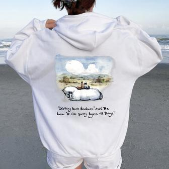 Boy Mole Fox And Horse Quote Nothing Beats Kindness Women Oversized Hoodie Back Print - Thegiftio UK