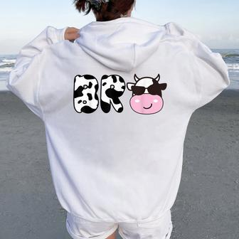 Brother Of The Birthday Girl Cow Bro Family Matching Women Oversized Hoodie Back Print - Monsterry DE