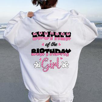 Brother Of The Birthday Girl Mouse Family Matching Women Oversized Hoodie Back Print | Mazezy UK