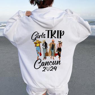 Cancun Girls Trip 2024 Birthday Squad Vacation Party Women Oversized Hoodie Back Print - Monsterry AU