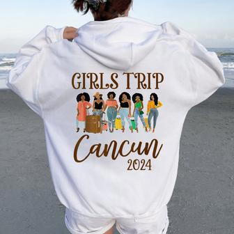 Cancun Girls Trip 2024 Weekend Vacation Matching Women Oversized Hoodie Back Print - Seseable