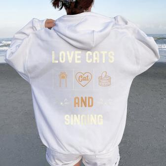 Cat Lover Cats And Singing Kittens Pet Women Women Oversized Hoodie Back Print - Monsterry UK