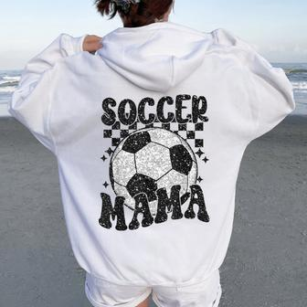 Checkered Soccer Mama Retro Soccer Mom Soccer Season Women Oversized Hoodie Back Print | Mazezy
