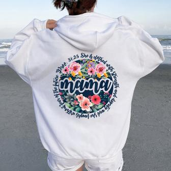 Christian Bible Verse Quote Proverbs 31 Mama Proverbs 31 Women Oversized Hoodie Back Print | Mazezy UK