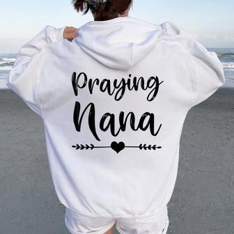 Christian Grandma Religious Quote Bible Praying Nana Women Oversized Hoodie Back Print - Monsterry UK