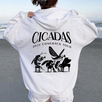 Cicadas 2024 Comeback Tour Band Concert Insect Emergence Women Oversized Hoodie Back Print - Monsterry AU