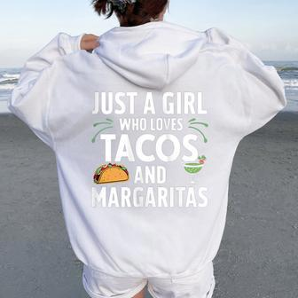 Cinco De Mayo Girls Loves Tacos And Margaritas Mexican Women Oversized Hoodie Back Print - Thegiftio UK