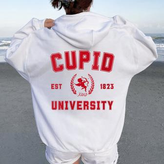 Cupid University College Valentines Day Love Red Women Oversized Hoodie Back Print - Monsterry