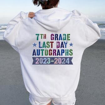 Cute 7Th Grade Last Day School Autographs 2024 Sign My Women Oversized Hoodie Back Print - Monsterry DE