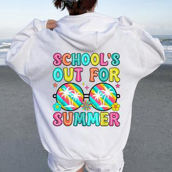 Cute Schools Out For Summer Last Day Of School Teacher Boy Women Oversized Hoodie Back Print - Monsterry AU