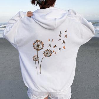 Dachshund Weiner Dog Dandelion Flower Weenie Mama Women Women Oversized Hoodie Back Print - Monsterry