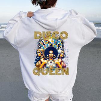 Disco Queen 70'S Retro Vintage Costume Disco Women Oversized Hoodie Back Print - Monsterry DE