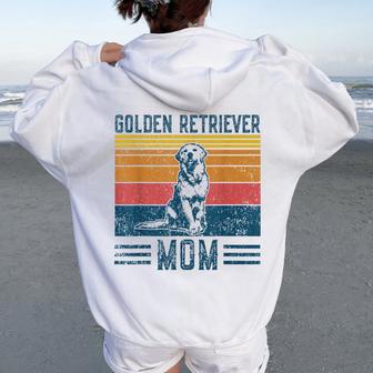 Dog Golden Retriever Mom Vintage Golden Retriever Mom Women Oversized Hoodie Back Print - Thegiftio UK