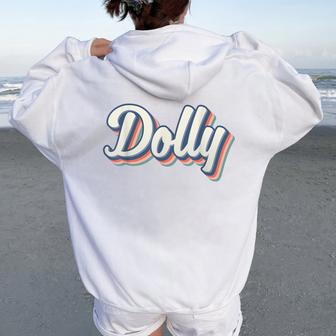 Dolly Youth Vintage First Name Dolly Women Oversized Hoodie Back Print - Monsterry