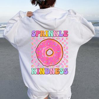 Donut Sprinkle Kindness Girls Doughnut Lover Women Oversized Hoodie Back Print - Monsterry UK