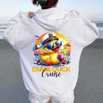 Duck Duck Cruise Family Cruising Matching Group Women Oversized Hoodie Back Print - Seseable