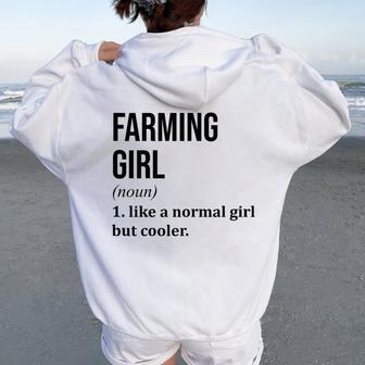 Farming Farmer Farm For Girls Farmer & Farming Women Oversized Hoodie Back Print - Thegiftio UK