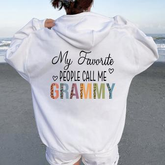 My Favorite People Call Me Grammy Leopard Mother's Day Women Oversized Hoodie Back Print - Monsterry AU