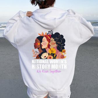 Feminist National History Month 2024 We Rise Together Women Oversized Hoodie Back Print - Seseable