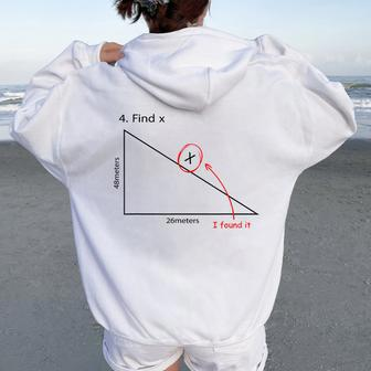Find X Math Pun Cool Math Nerd Math Teacher Student Women Oversized Hoodie Back Print - Monsterry DE