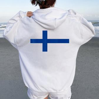 Finland Flag Cool Finnish Suomi Flags For Women Women Oversized Hoodie Back Print - Thegiftio UK