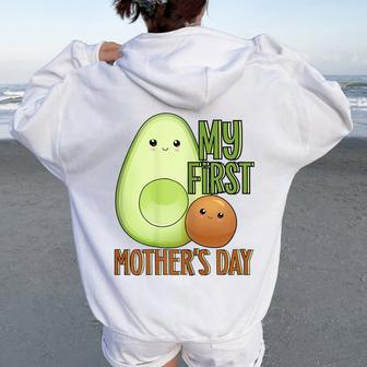 My First For Mom 1St Women Oversized Hoodie Back Print - Monsterry CA