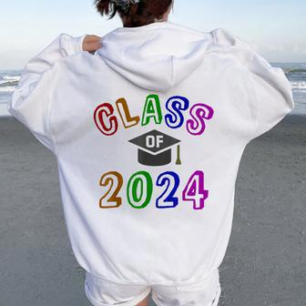 Class Of 2024 Graduation 12Th Grade Senior Last Day Women Oversized Hoodie Back Print - Monsterry CA