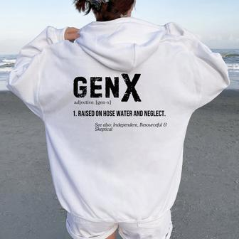 Definition Gen X Sarcasm Growing Skeptical Men Women Oversized Hoodie Back Print | Mazezy DE