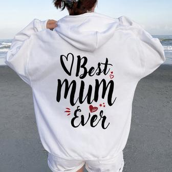 Mummy & Cute Best Mum Ever For Women Women Oversized Hoodie Back Print - Thegiftio UK