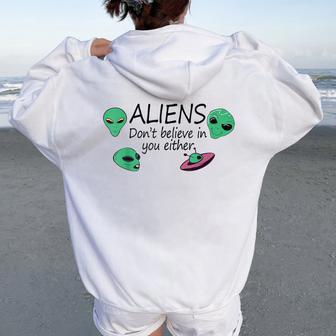 Sarcastic Aliens & Space Lover Women Oversized Hoodie Back Print - Thegiftio UK
