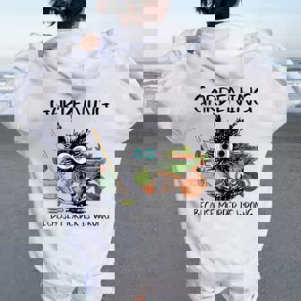 Gardening Because Murder Is Wrong Cat Gardener Lovers Women Oversized Hoodie Back Print - Thegiftio