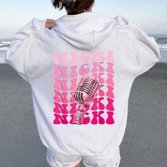 Girl Retro Personalized Name Nicki I Love Nicki Vintage 80S Women Oversized Hoodie Back Print - Monsterry CA